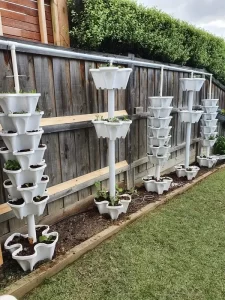 wow! love this vertical gardern backyard tower set-up