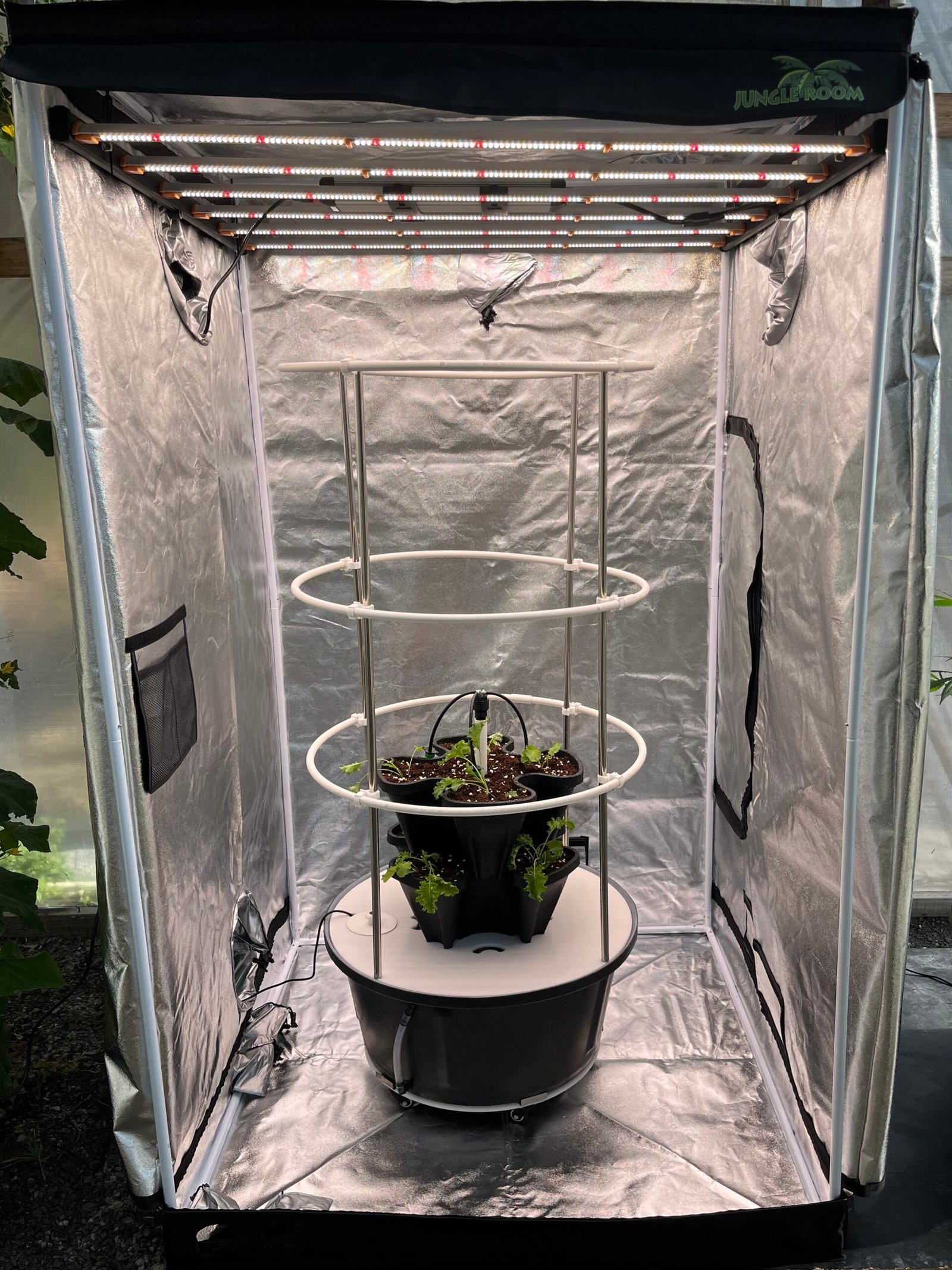 Green Stack VHX indoor growing system with with grow tent and lighting package for large fruiting crops